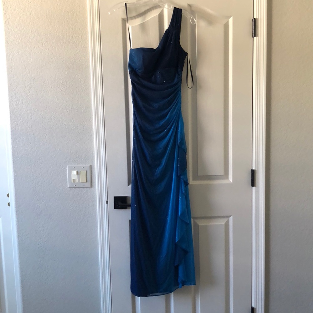 Single shoulder sparkly maxi dress- worn once